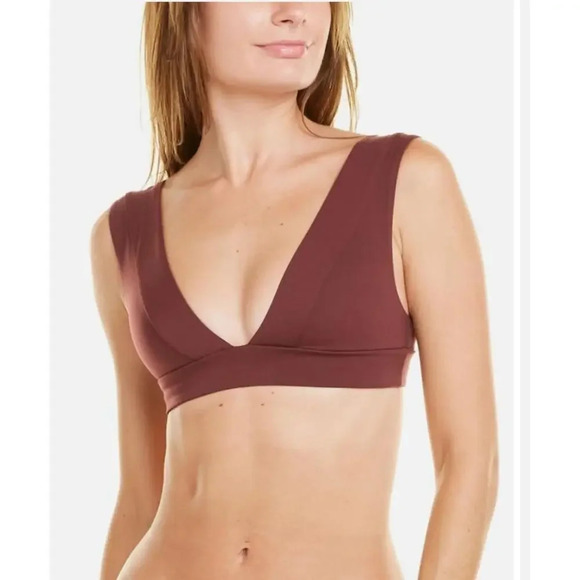 Vitamin A Brown Bandeau Bikini Top Size 12D/XL - Picture 1 of 7